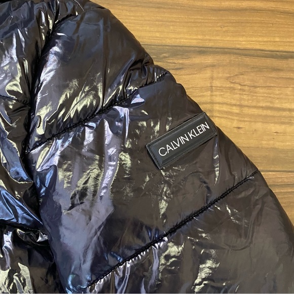 X Calvin Klein Men's Snap Front Puffer Jacket, Black, Sz M - Picture 5 of 7